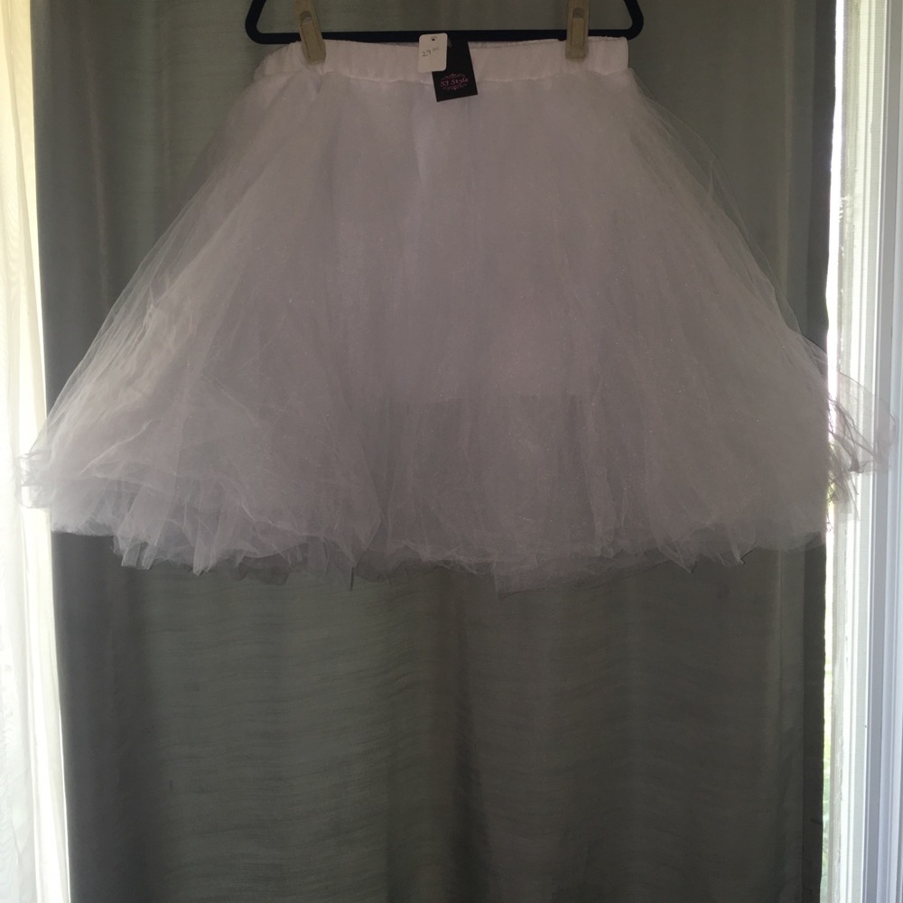 White tulle skirt